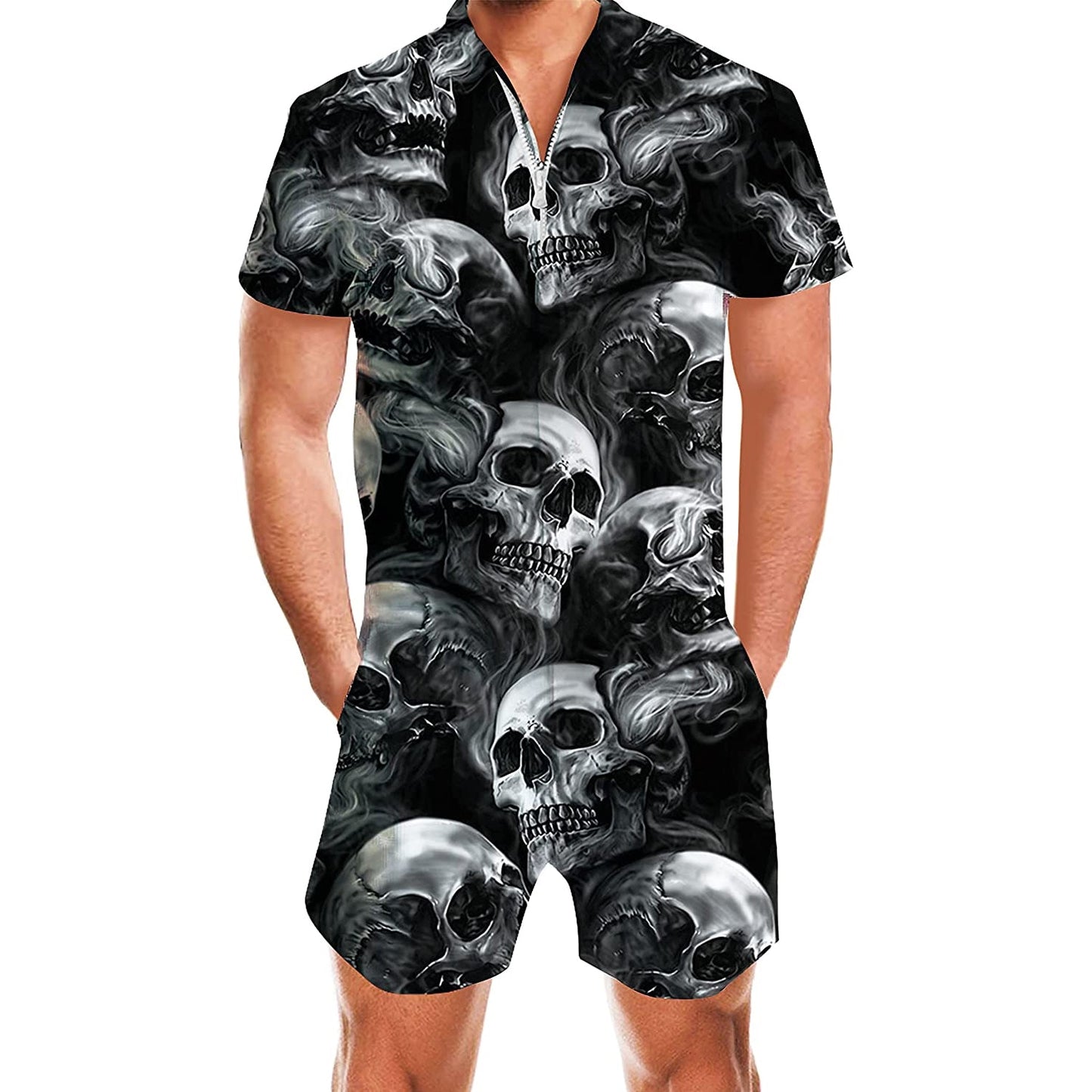 Skull Funny Halloween Male Romper