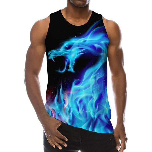 Lustiges Tank Top mit Eisflammen-Drache