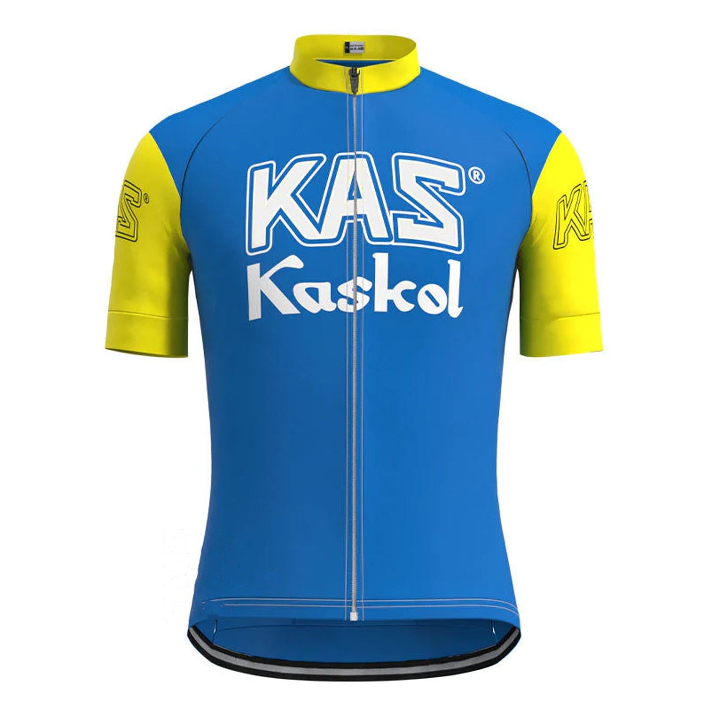 KAS Kaskol blauwe vintage fietsshirt met korte mouwen