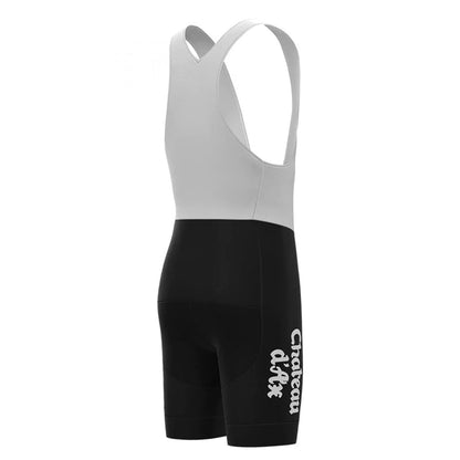 Chateau d'Ax Schwarze Vintage-Radsport-Trägershorts 