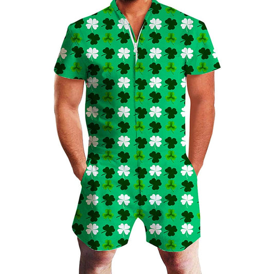 St. Patrick's Day Klavertje Vier Romper voor Mannen