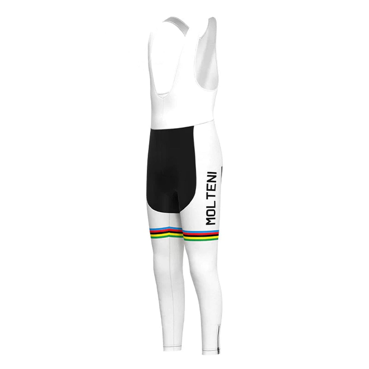 MOLTENI Weißes Vintage Langarm-Radtrikot-Set