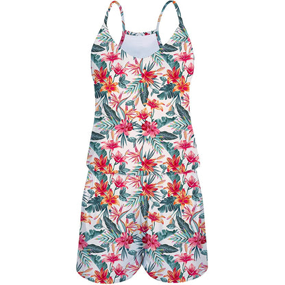 Tropical Flowers Funny Romper for Women