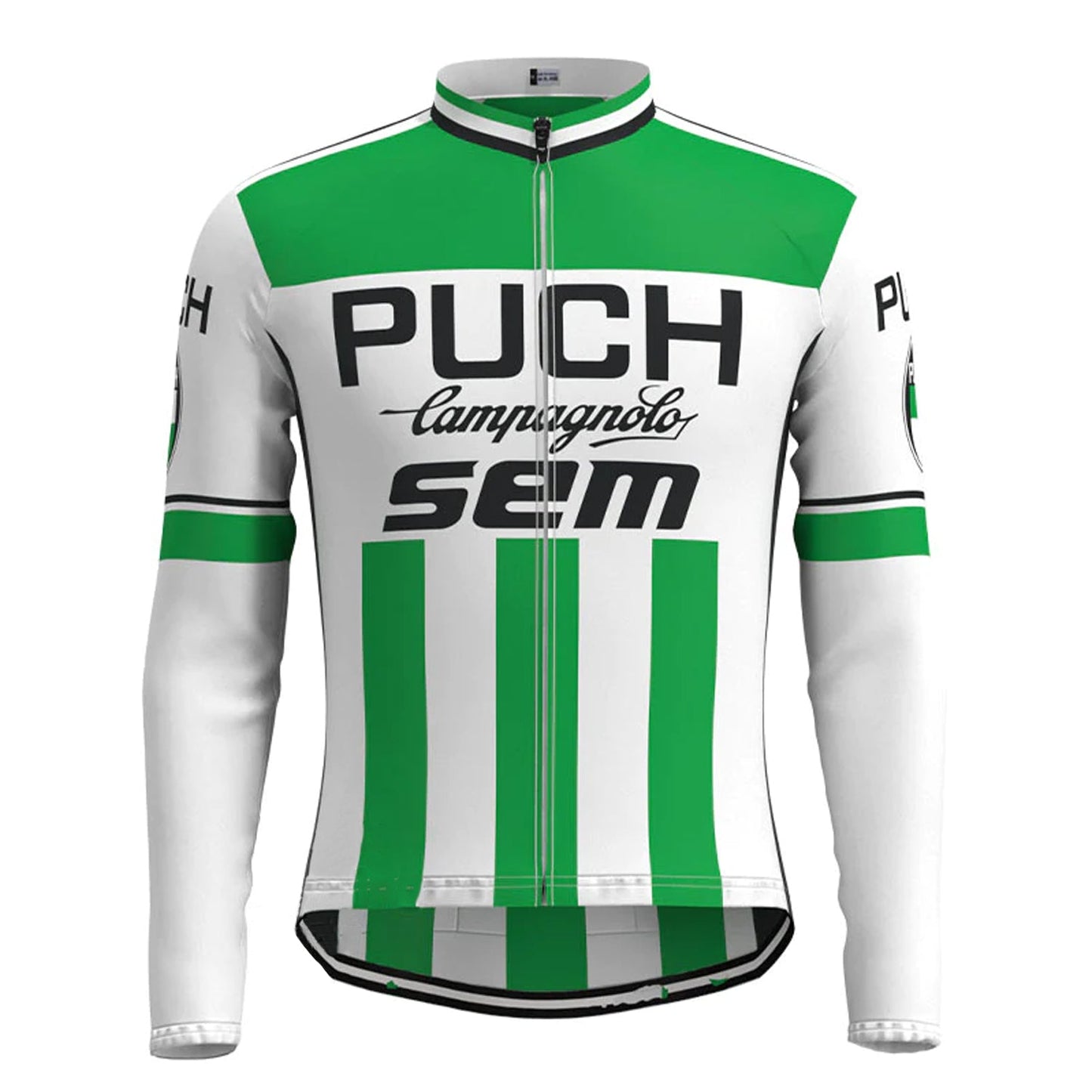 Puch Sem Campagnolo Green Vintage Long Sleeve Cycling Jersey Top