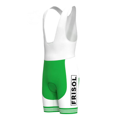 Frisol Grüne Vintage-Radsport-Trägershorts 