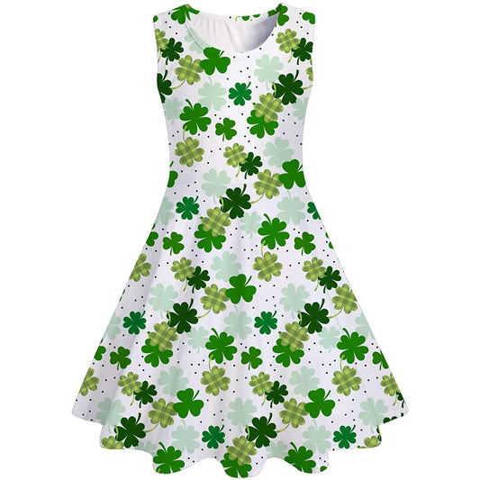 St. Patrick's Day Kleeblatt Lustiges Mädchenkleid