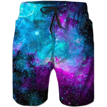 Lustige Badehose mit Weltraum-Galaxie-Motiv