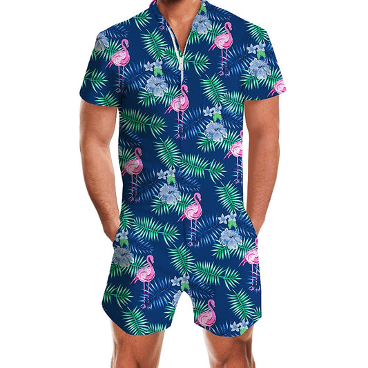 Bladroze flamingo's mannelijke romper