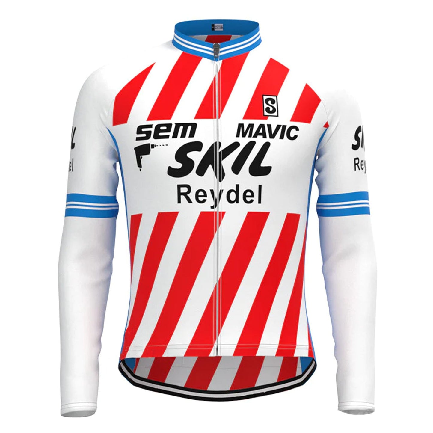 Skil Reydel Sem Mavic Langarm-Radtrikot mit roten Streifen, passendes Set