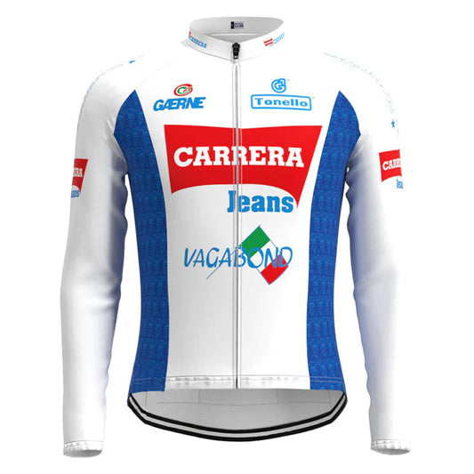 Carrera Wit Vintage Lange Mouw Fietsshirt Top