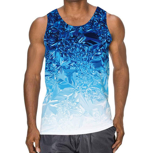 Lustiges Tank Top mit blauer Schneeflocke