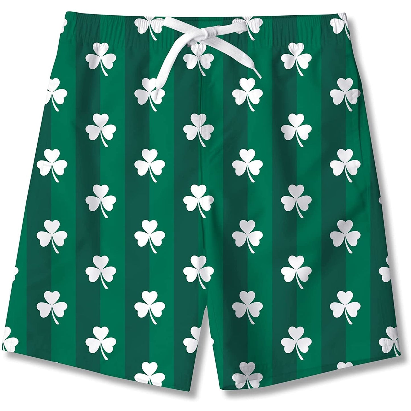 Grüne Badehose für Jungen mit Kleeblatt-Motiv zum St. Patrick's Day