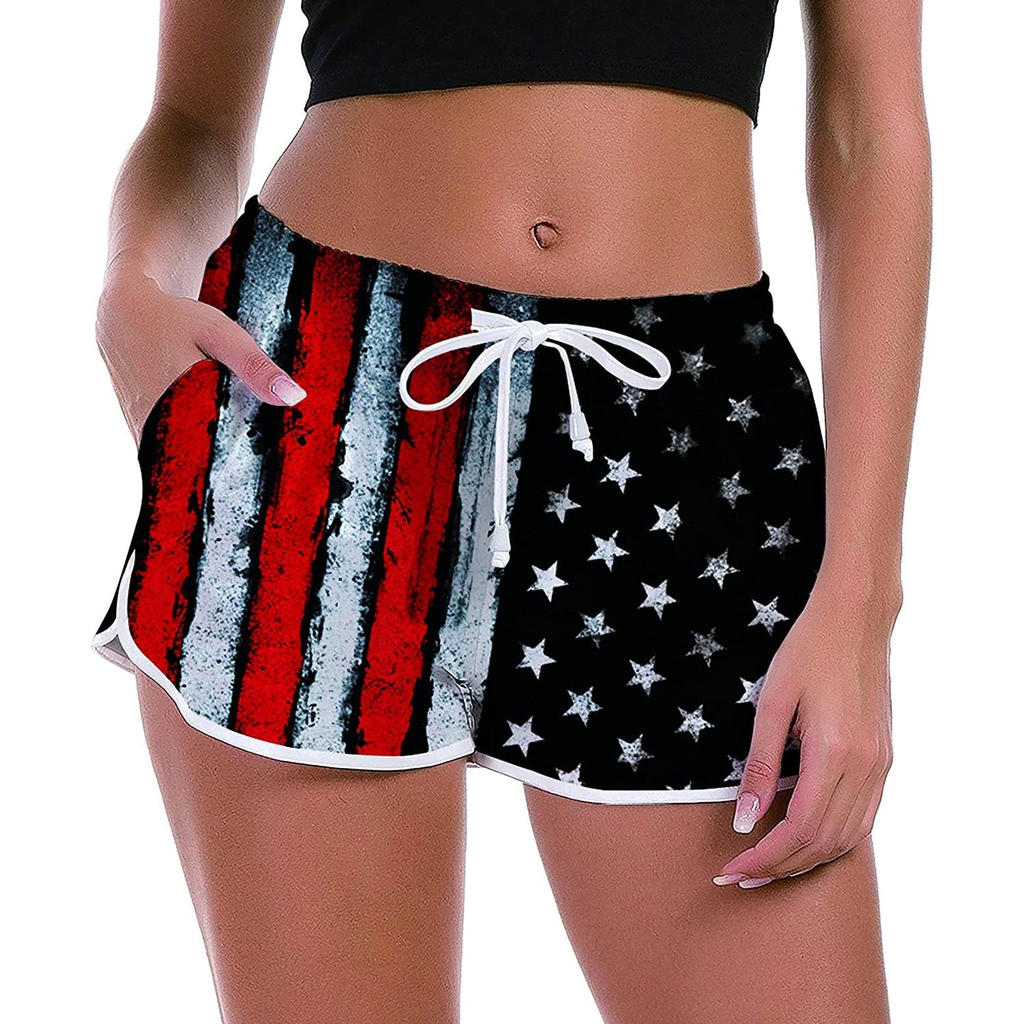 Verf Amerikaanse vlag grappige boardshorts voor vrouwen