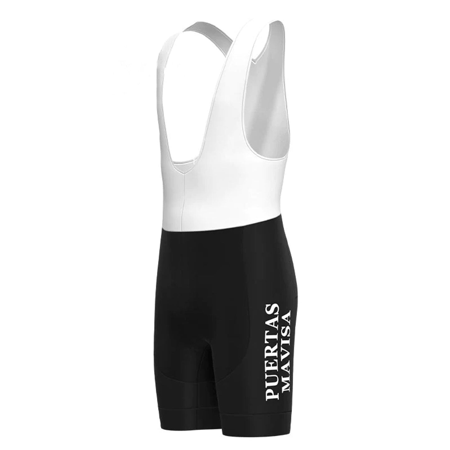 Puertas Mavisa Schwarze Vintage-Radsport-Trägershorts 