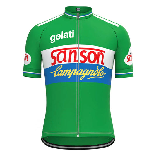 Gis Gelati Sanson Groen Vintage Korte Mouw Fietsshirt Top