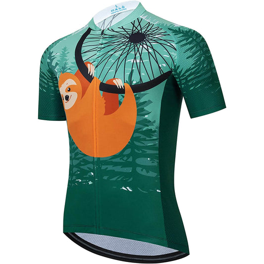 Forest Sloth Heren Grappig MTB Korte Mouw Fietsshirt Top