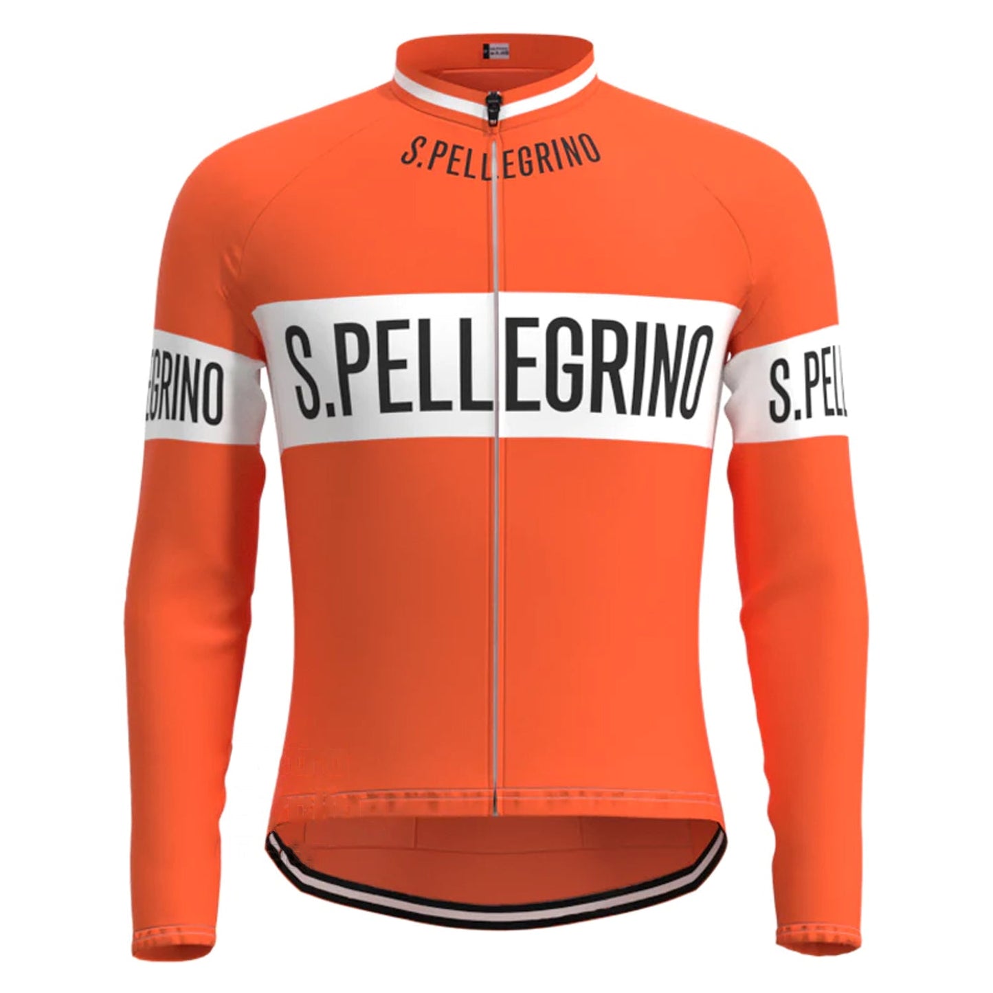 San Pellegrino Oranje Lange Mouw Fietsshirt Bijpassende Set