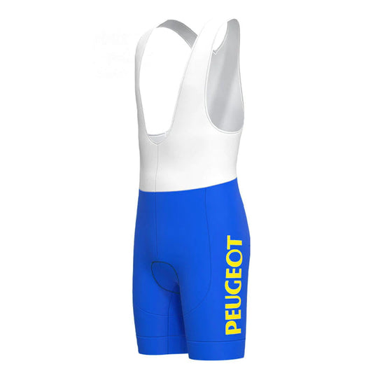 Peugeot Blau Gelb Vintage Radsport Trägerhose 