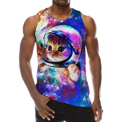 Astronaut Cat Funny Tank Top