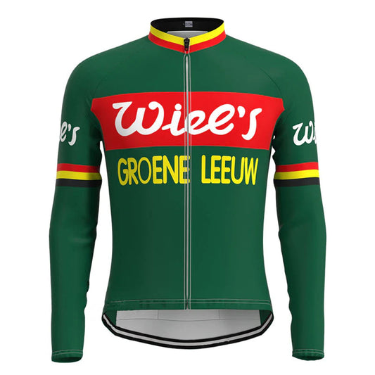 Wiee's Groene Leeuw Groene Vintage fietsshirt met lange mouwen