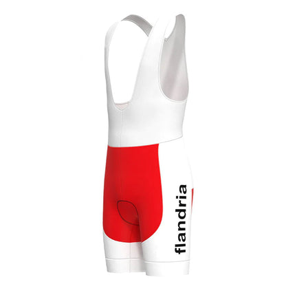 Shimano Flandria Vintage-Radsport-Trägershorts, Rot