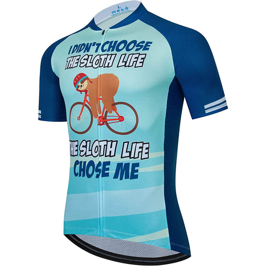 Sloth Heren Grappig MTB Korte Mouw Fietsshirt Top