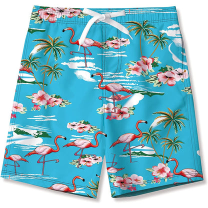 Flamingos Blau Lustige Jungen Badehose