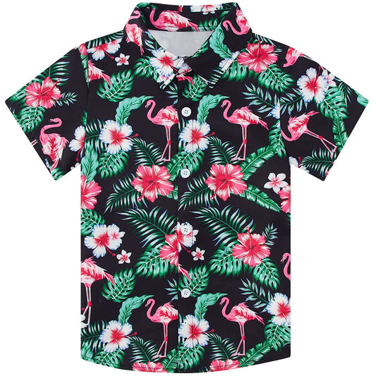 Palmblatt Flamingos Lustiges Kleinkind Hawaiihemd