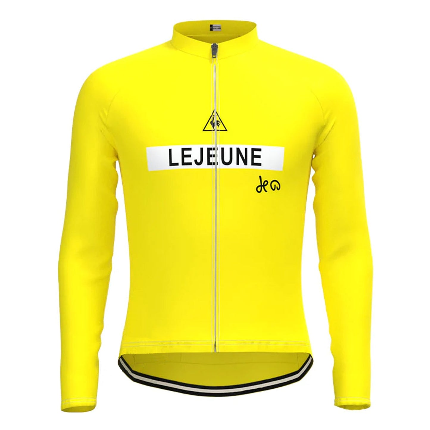 Lejeune – Gelbes Vintage-Langarm-Radtrikot