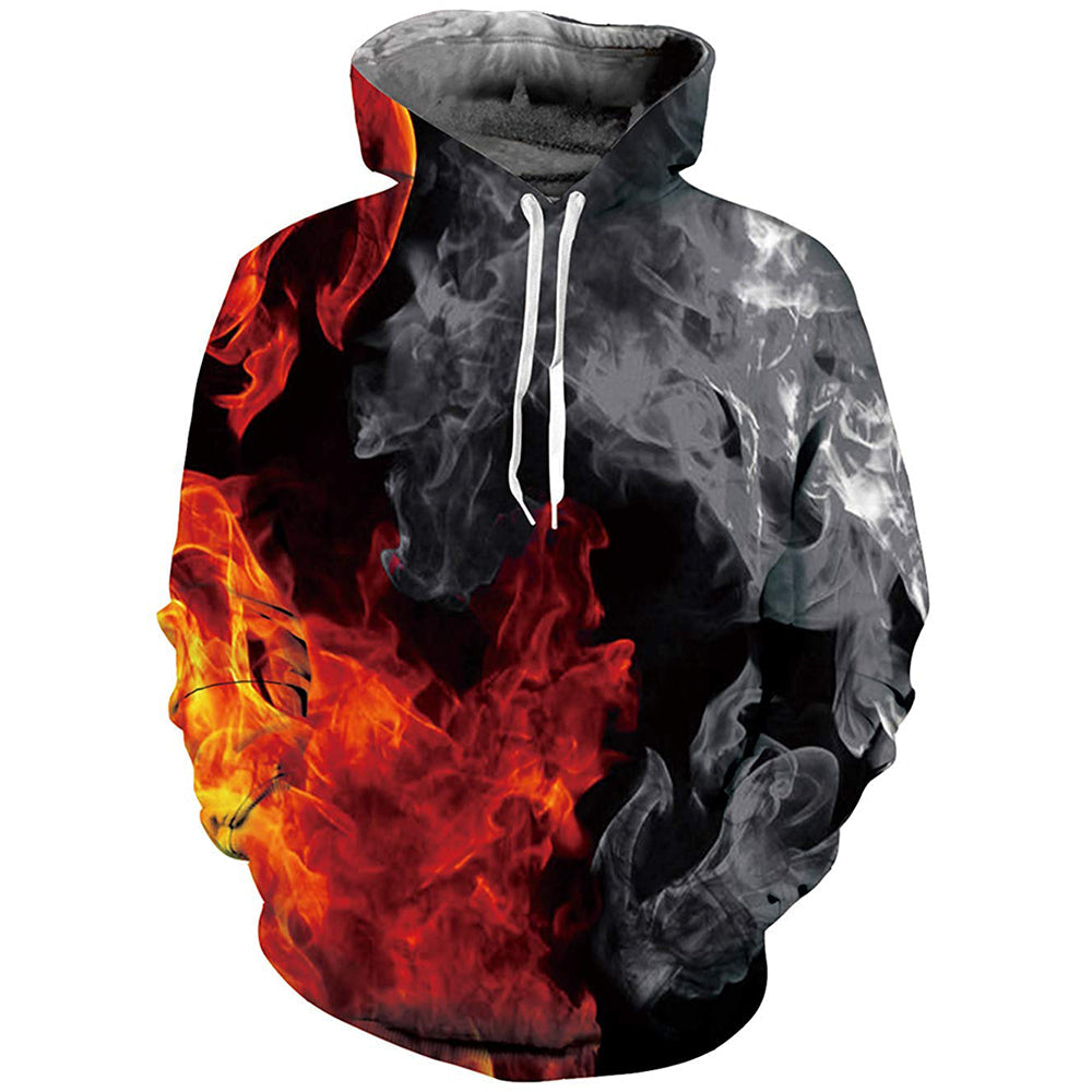 Kapuzenpullover mit Feuer-Rauch