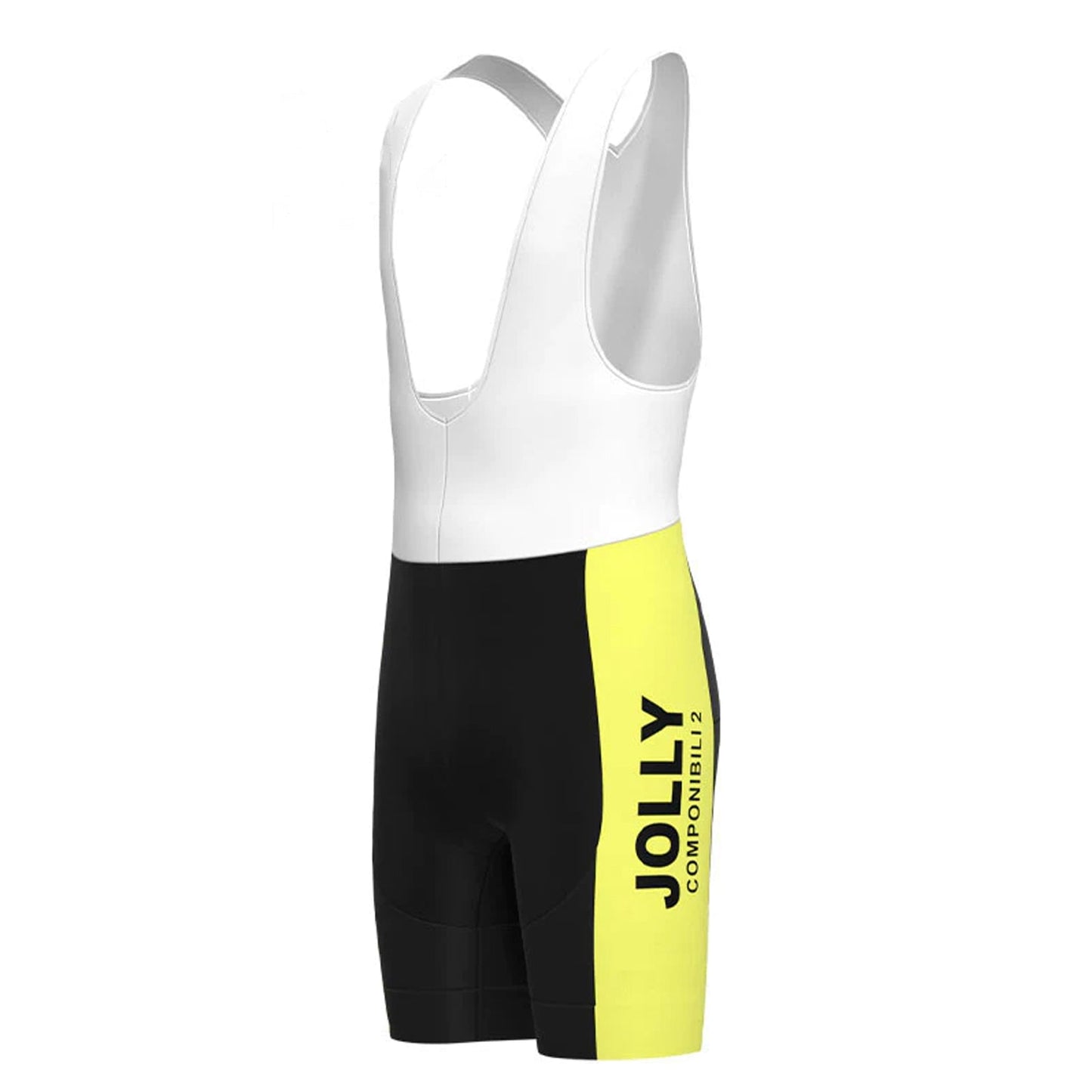 JOLLY Gelb-Schwarze Vintage-Radsport-Trägershorts 