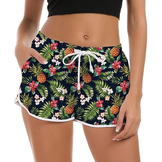 Floral Pineapple Grappige Board Shorts voor Vrouwen