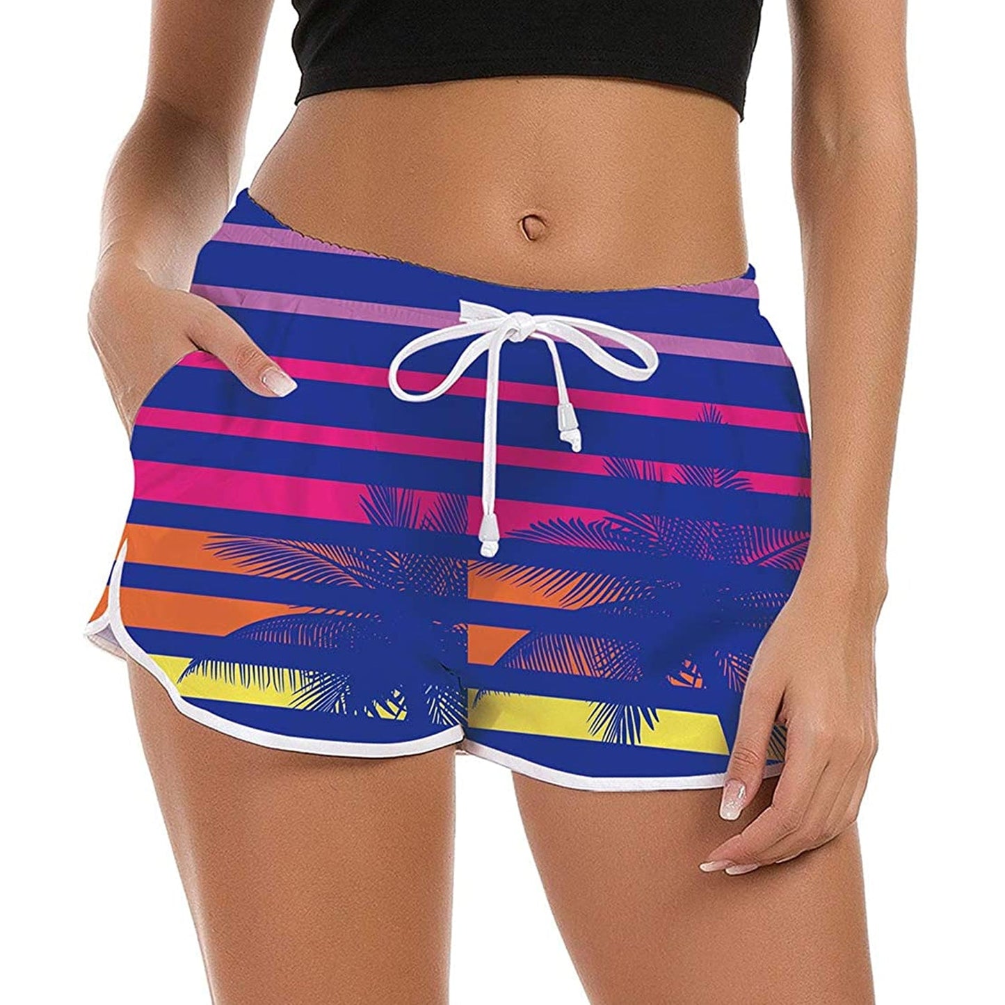 Hawaii Palm Tree Grappige Board Shorts voor Dames