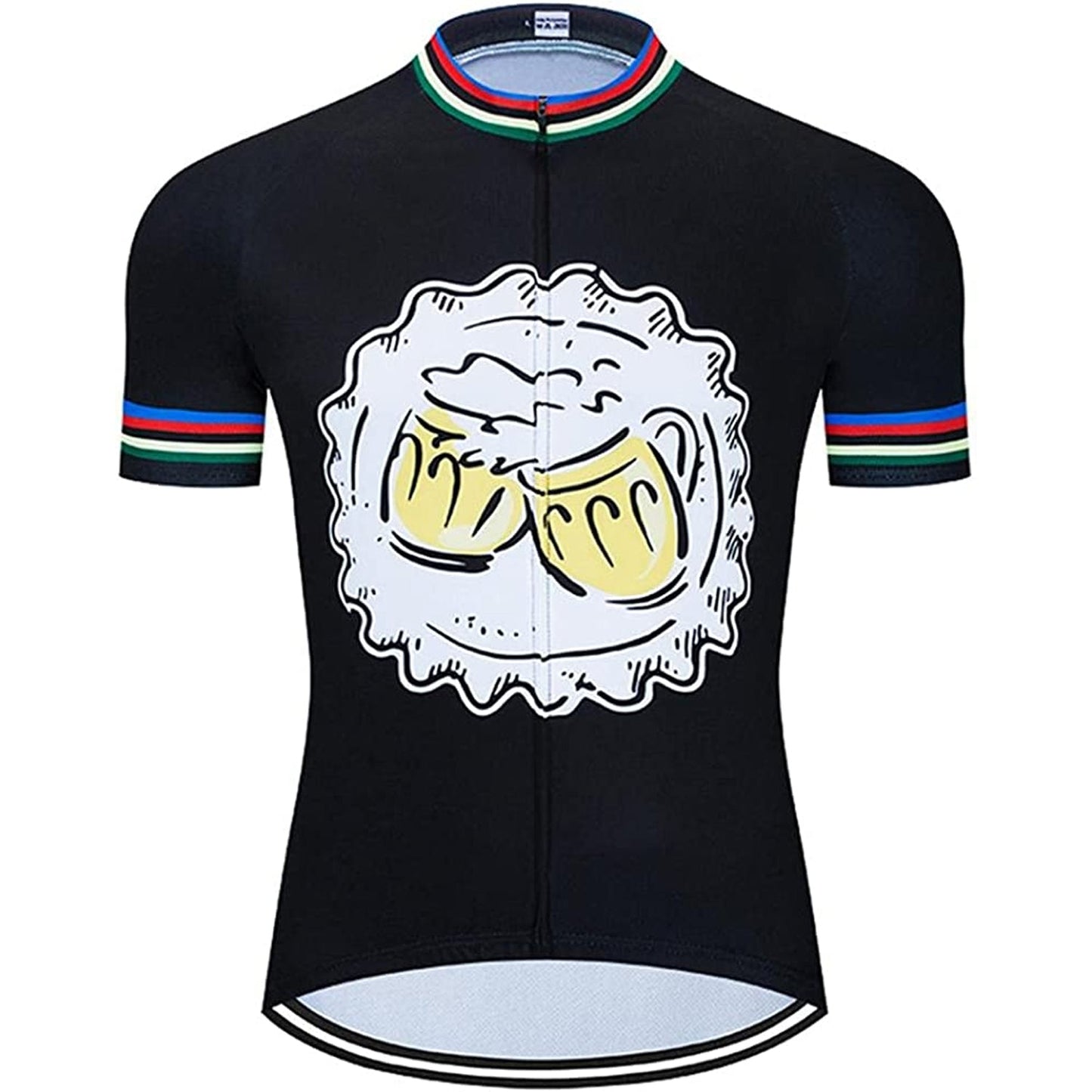 Paint Beer Zwart Heren Grappig MTB Korte Mouw Fiets Jersey Top