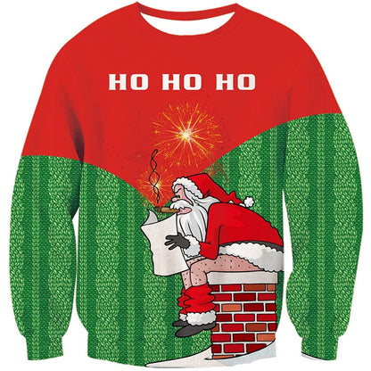 Santa Pooping Chimney Ugly Christmas Sweater