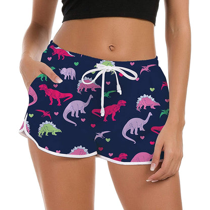 Dinosaurus grappige boardshorts voor dames