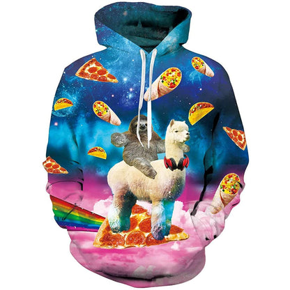 Faultier Reiten Lama Lustiger Hoodie