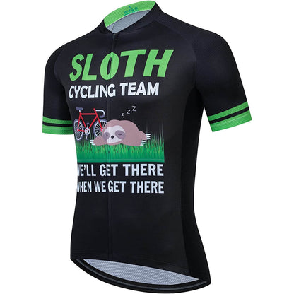 Sleepy Sloth Heren Grappig MTB Korte Mouw Fietsshirt Top