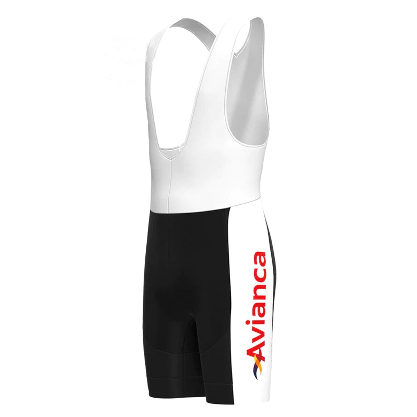 Pony Malta–Avianca Schwarze Vintage-Radsport-Trägershorts 