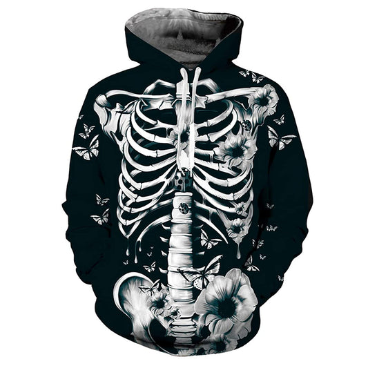 Skeleton Flowers Halloween Hoodie