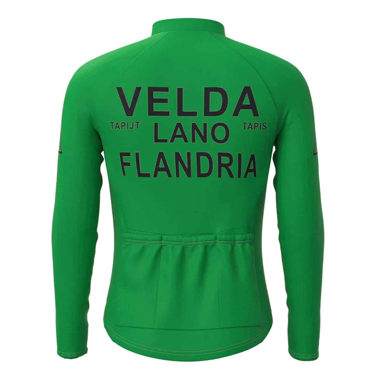 Flandria Velda Lano Groen Vintage Lange Mouw Fietsshirt Top