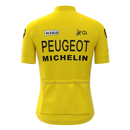 Peugeot Geel Vintage Korte Mouw Fietsshirt Top