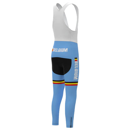 BELGIUM Blauw Lange Mouw Fietsshirt Matching Set