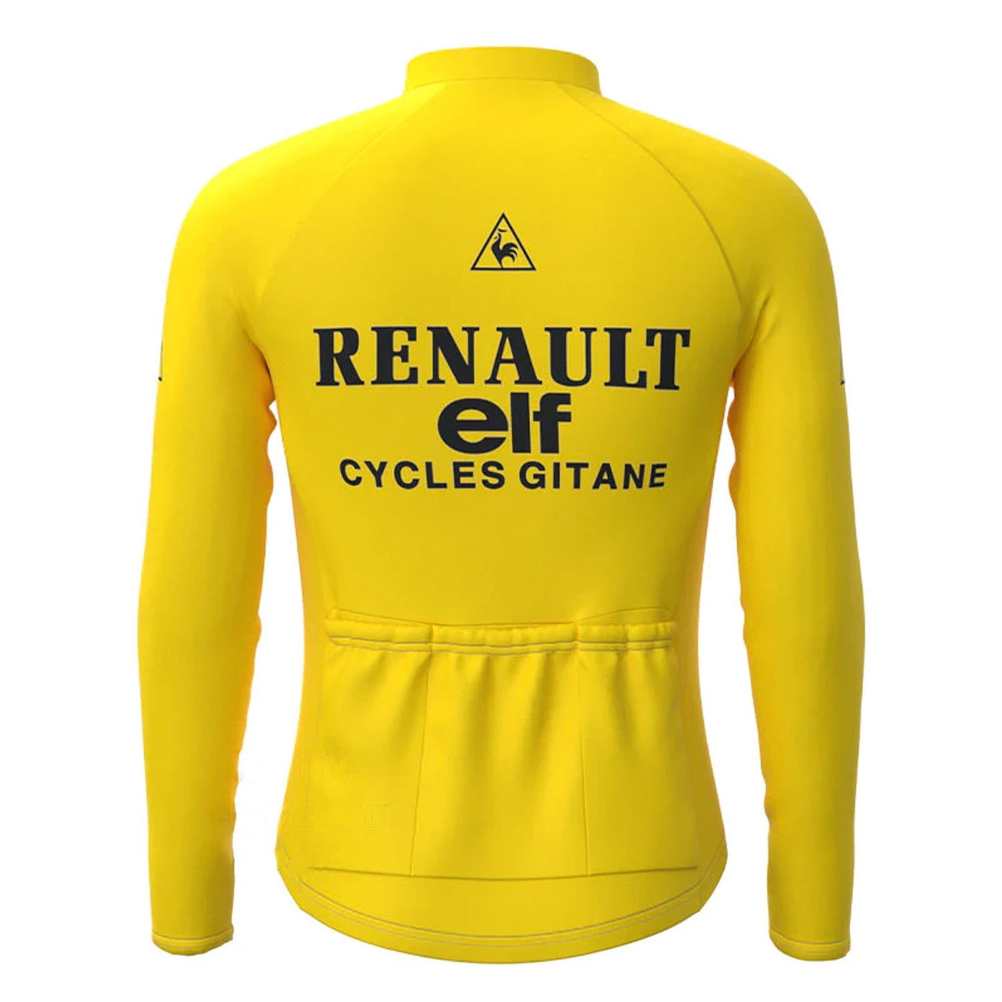 Renault ELF Geel Vintage Lange Mouw Fietsshirt Top