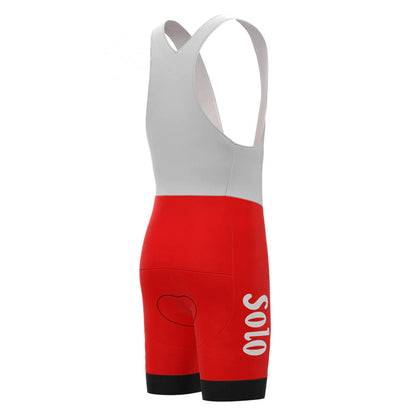 Solo Superia Rote Vintage-Radsport-Trägershorts 