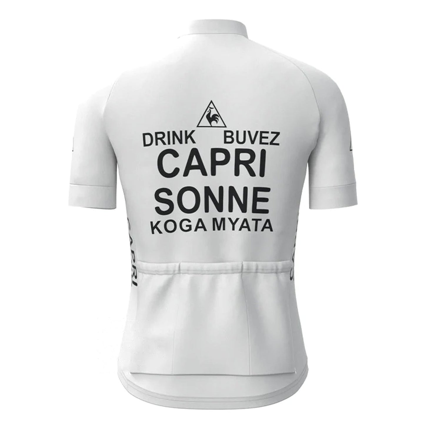 Capri Sonne Wit Vintage Korte Mouw Fietsshirt Top