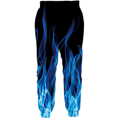 Blauwe Vlammen Grappige Joggingbroek