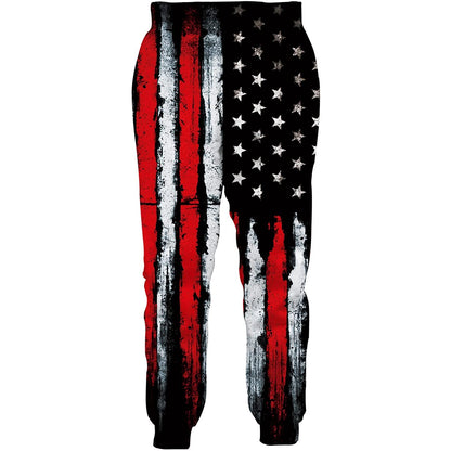 Zwarte Amerikaanse vlag grappige joggingbroek