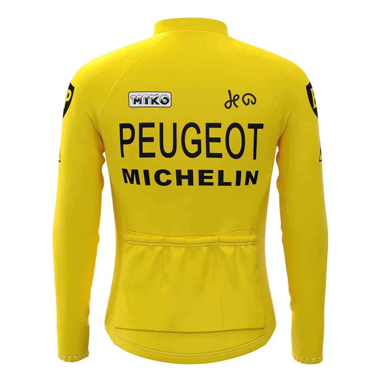 Peugeot Geel Vintage Lange Mouw Fietsshirt Top