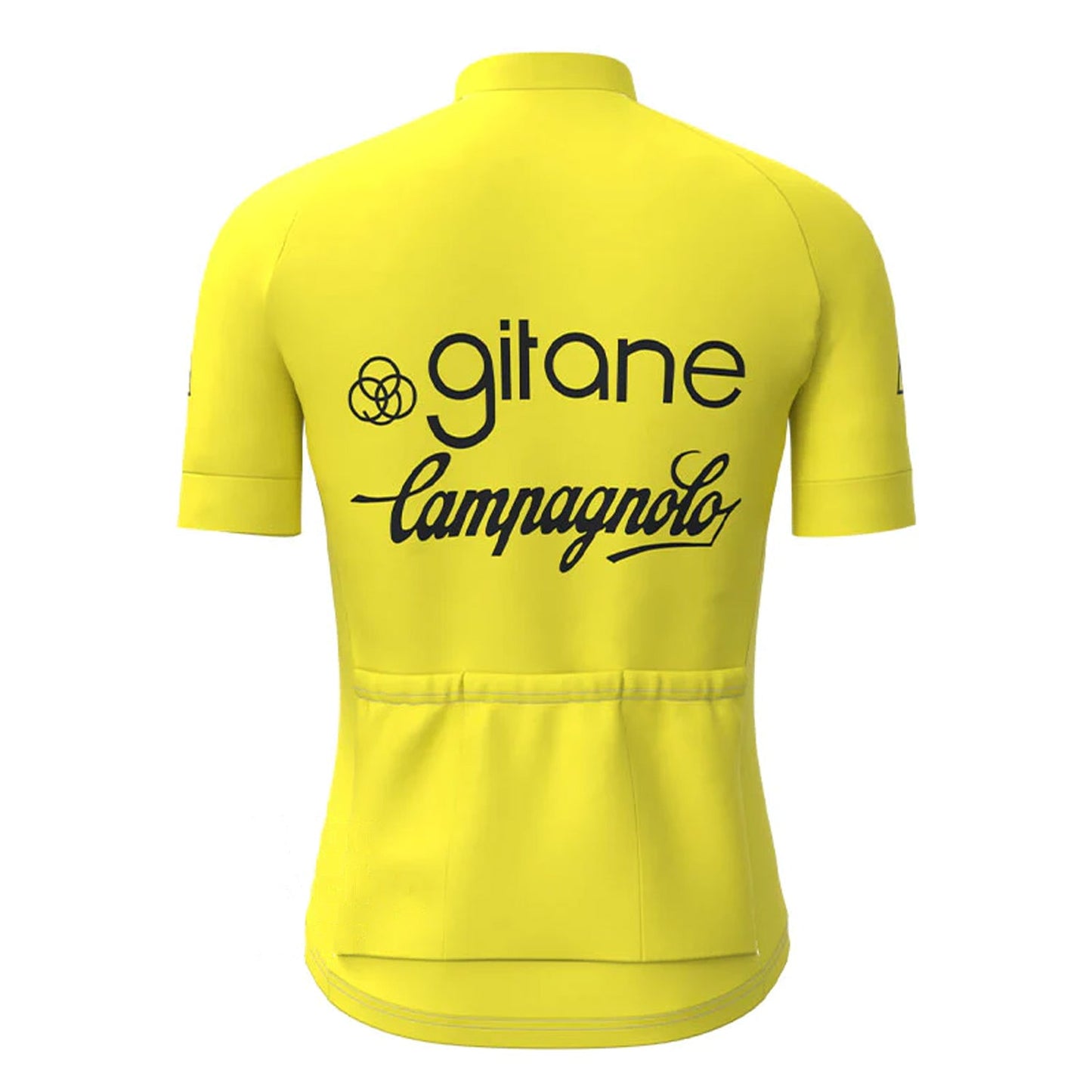 Miko Gitane Campagnolo Geel Vintage Korte Mouw Fietsshirt Top